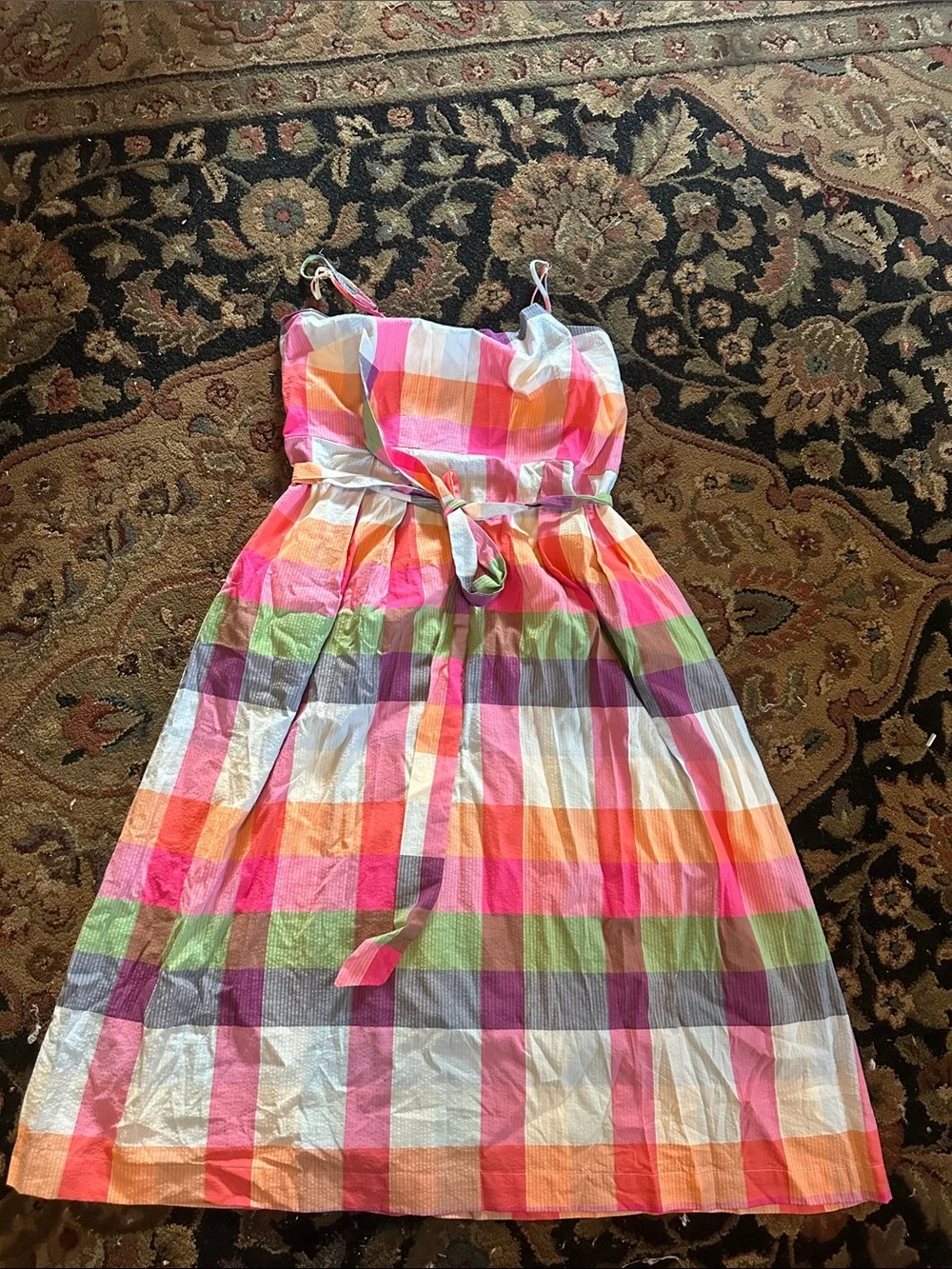 Kate spade for target Multicolor Plaid Midi Sundress with Tie Belt - Picture 4 of 9